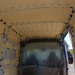 spray foaming insulation for a camper van