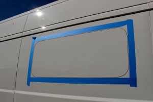 tape to protect van paint from sabre saw
