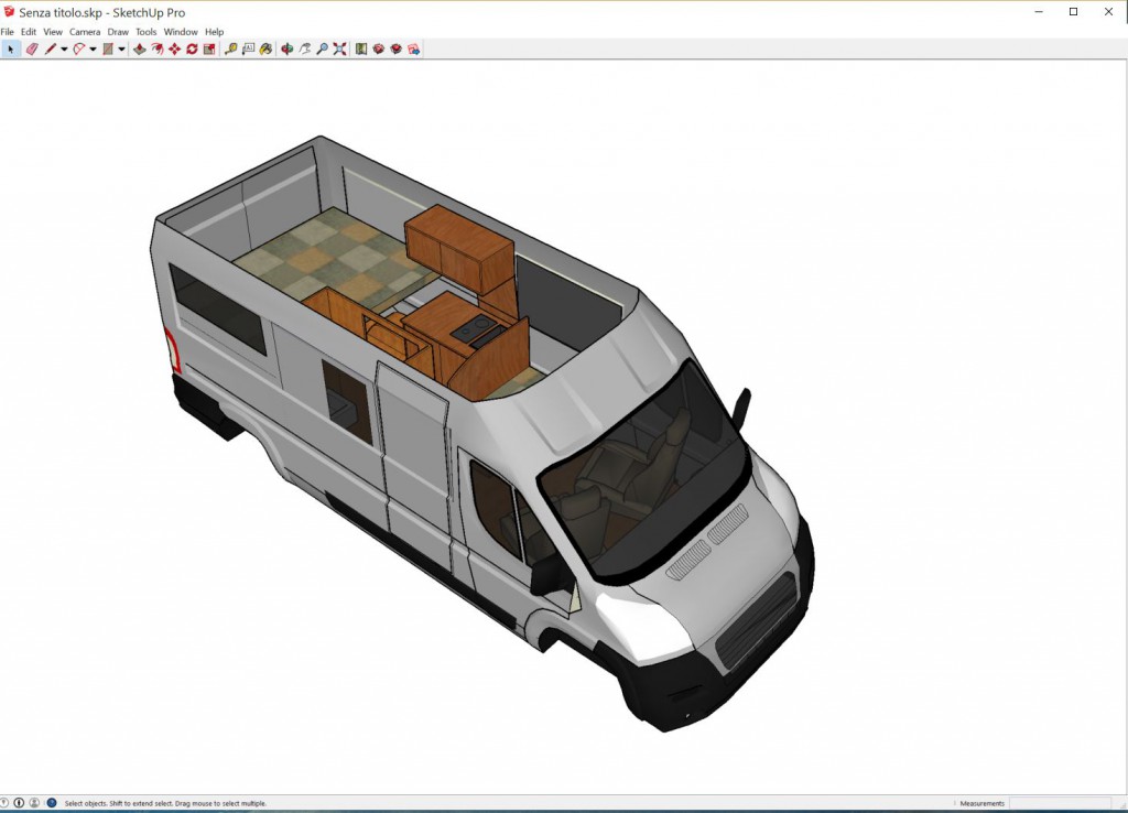 SketchUp model of camper van. 